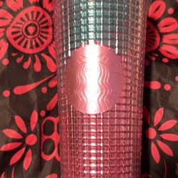 Starbucks 24oz 2021 Pink Blue Grid