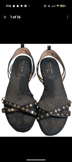 Kate Spade Black Espadrille Wedge Sandals