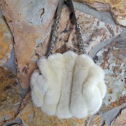 Fluffy Off White Handbag