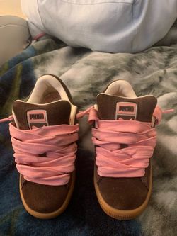 brown and pink puma suede Xls size 4