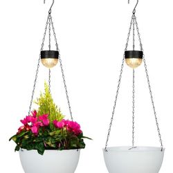 2 Packs Solar Hanging Basket Planters for Plants 🪴 new 
