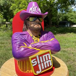 Macho Man Randy Savage Slim Jim 2020 Collector Display Bust Purple WWF WWE