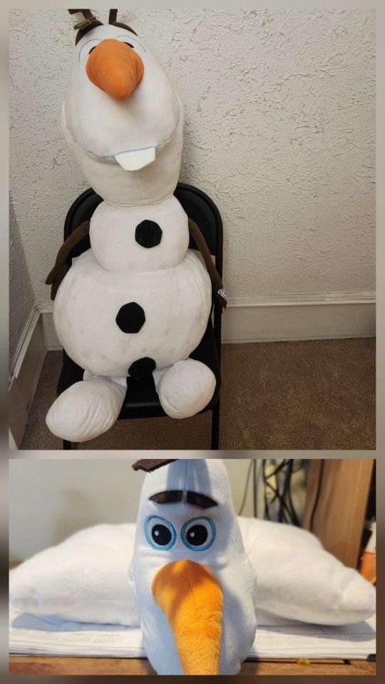 2009 Target Exclusive Frozen Olaf Plush NWT (4 ft Tall ) with Frozen Pillow pet 
