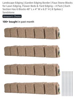 Beuta Garden Edging Border | Faux Stone Blocks