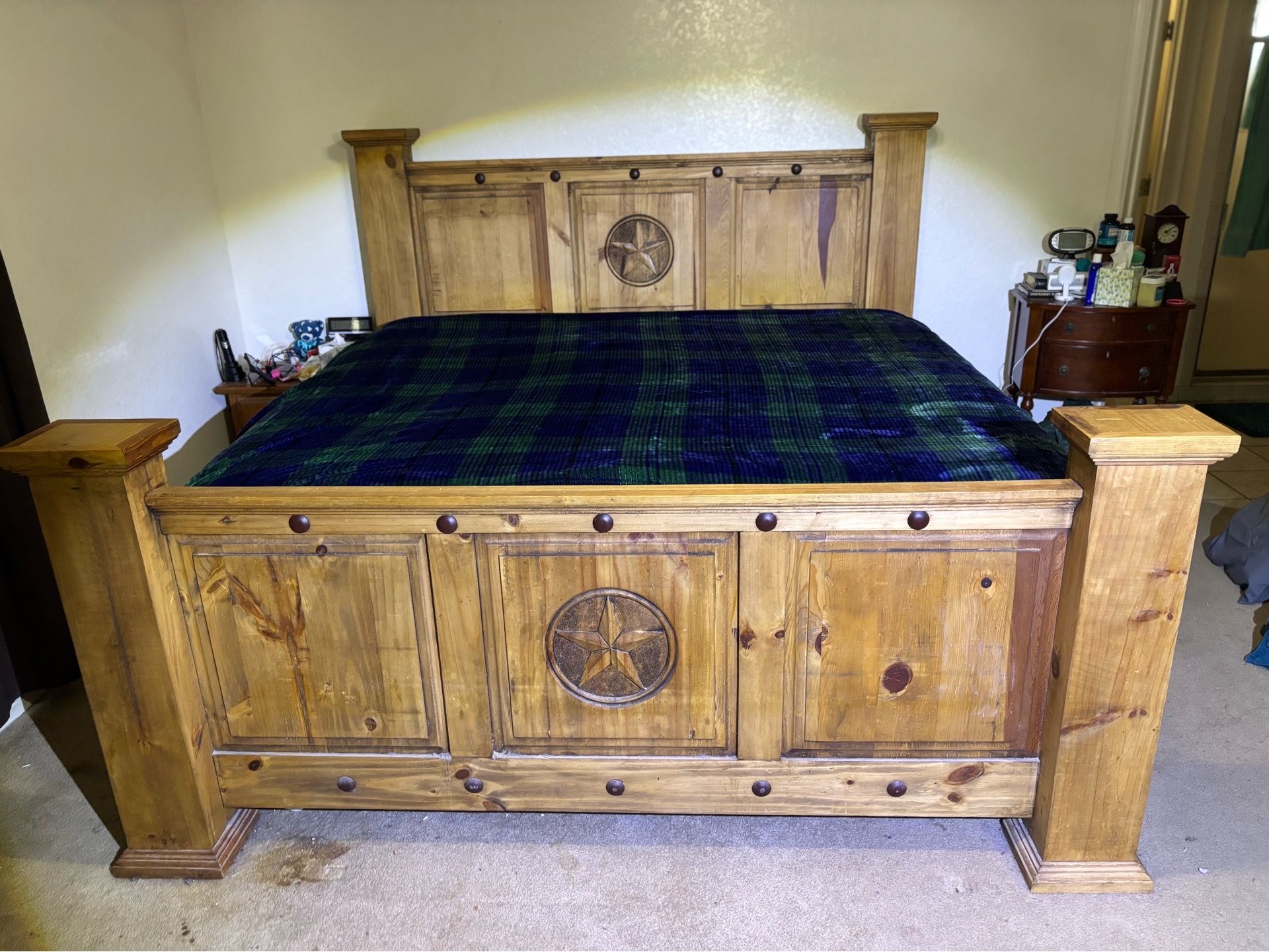 King Size Bed Frame with matching Dresser and Nightstand