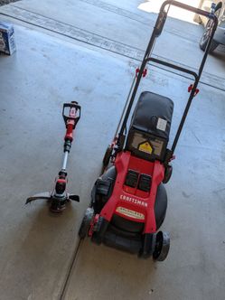 Craftsman mower and trimmer/edger and (2) batteries/chargers