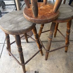 3 brown stools