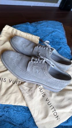 Louis Vuitton Gray Suede Brogue Men's Dress Shoes BM 0191 Size 11