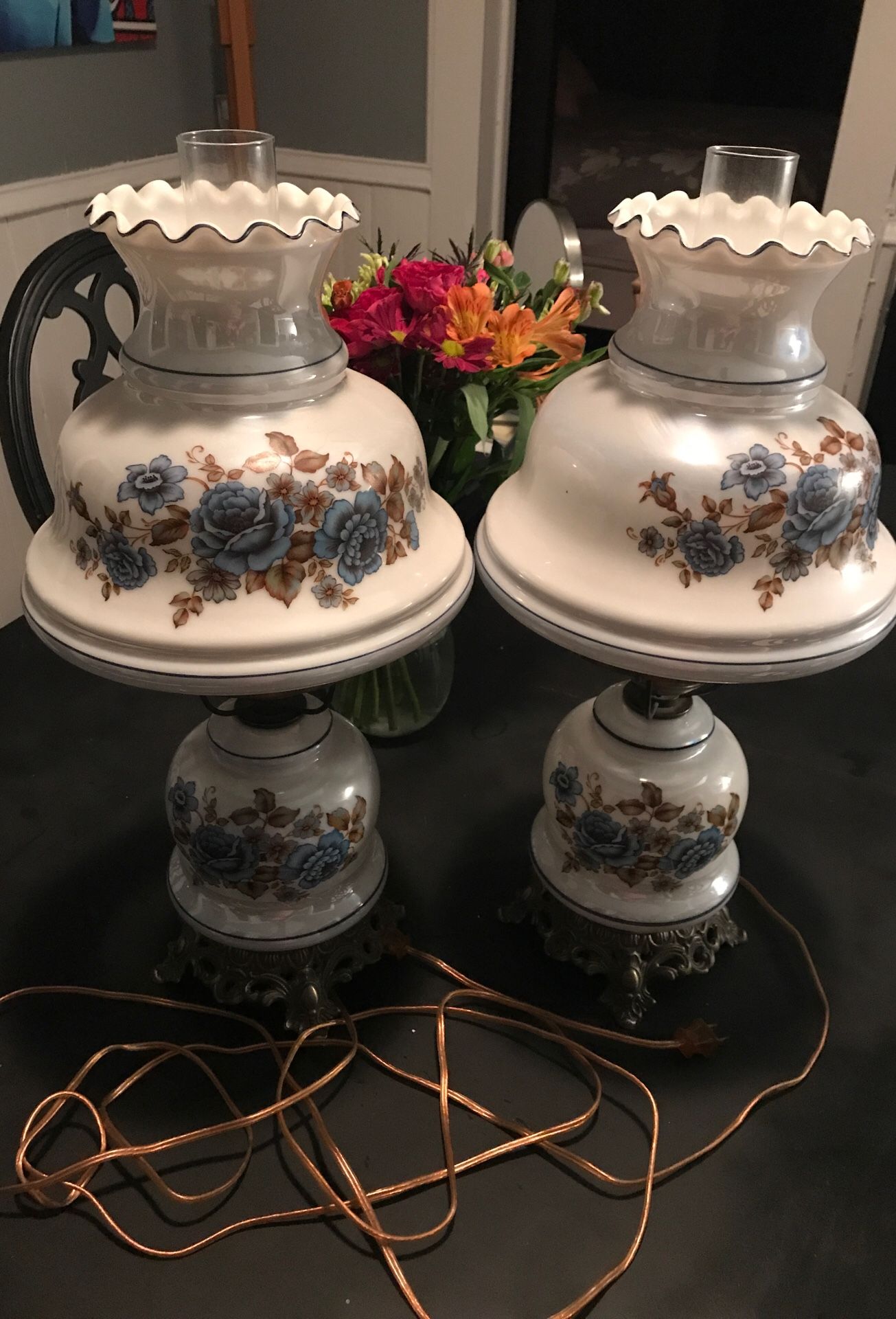 Two antique lamps