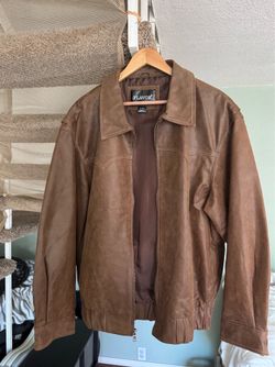 Mens Genuine Leather Bomber Jacket FLAVOR Casual Fall Winter Jacket Brown MXGX24-6 NEW