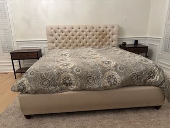 Pottery Barn Tufted King Bed