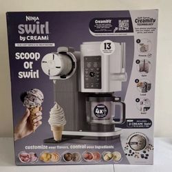 Ninja swirl by cream scoop or swirl 13oz soft serve ice cream maker touch program