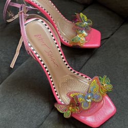Betsey Johnson Pink Butterfly Sandals