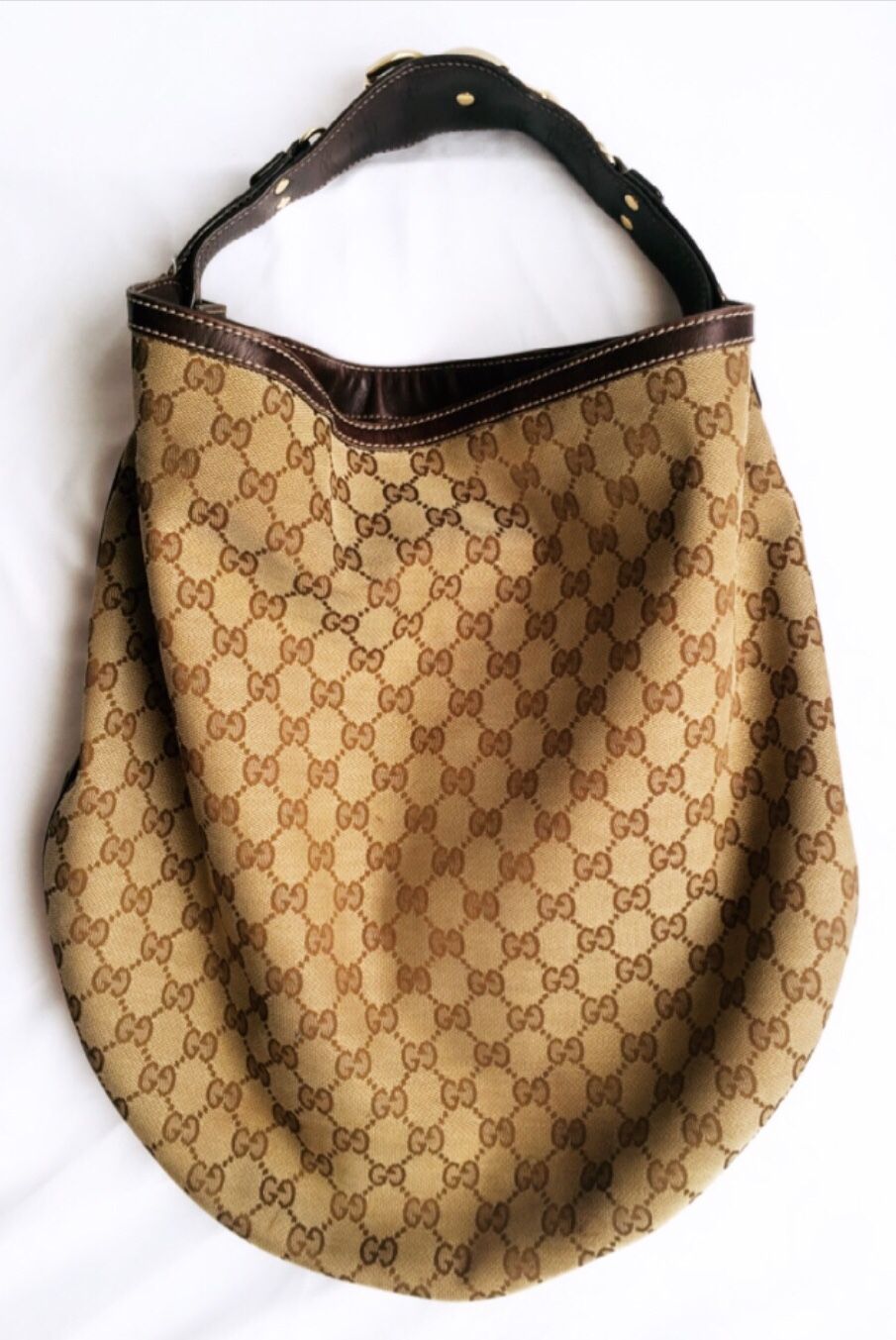Gucci Brown Leather Shoulder Hobo Bag