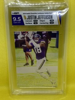 2020 Panini Luminance Justin Jefferson RC HGA 9.5 Gem My Vikings Rookie Card