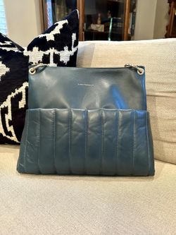 Decadent Quilted Green Italian Leather Luana Ferracuti Handbag BRAND NEW W/ TAGS