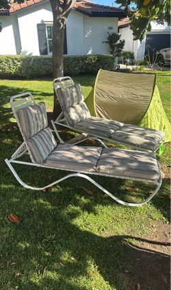 2 for $20 Outdoor Lounge Chairs with Cushions