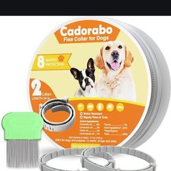 Flea and Tick Collar for Dogs, 8 Months Prevention, 2 Count, Ingredients Protection, Waterproof, One Size Fits All, Gray