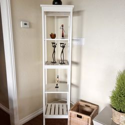 White Shelving Unit with Basket