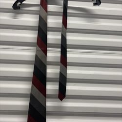 Striped Black Red Gray Classic Men's Necktie Formal Dress Tie for Men