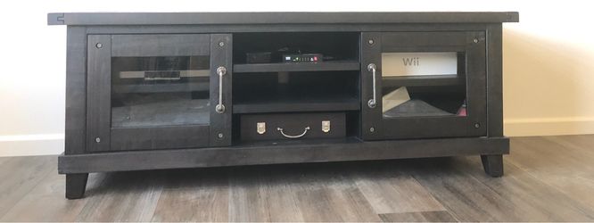 Living Spaces 65” Solid Wood TV Stand / Media Console - Excellent Condition