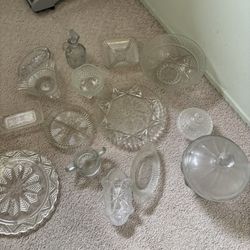 15+ Glassware Bowls Plates Etc