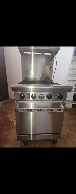 24"American Range commercial stove / oven electronic ignition on casters