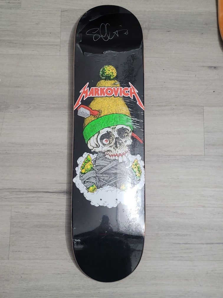 Rare Vintage Kris Markovich Skateboard Art Signed by Sean cliver Metallica 101
