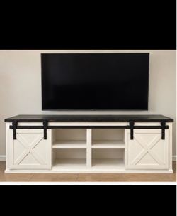 Handmade Solid Wood Farmhouse Entertainment Center – 109”