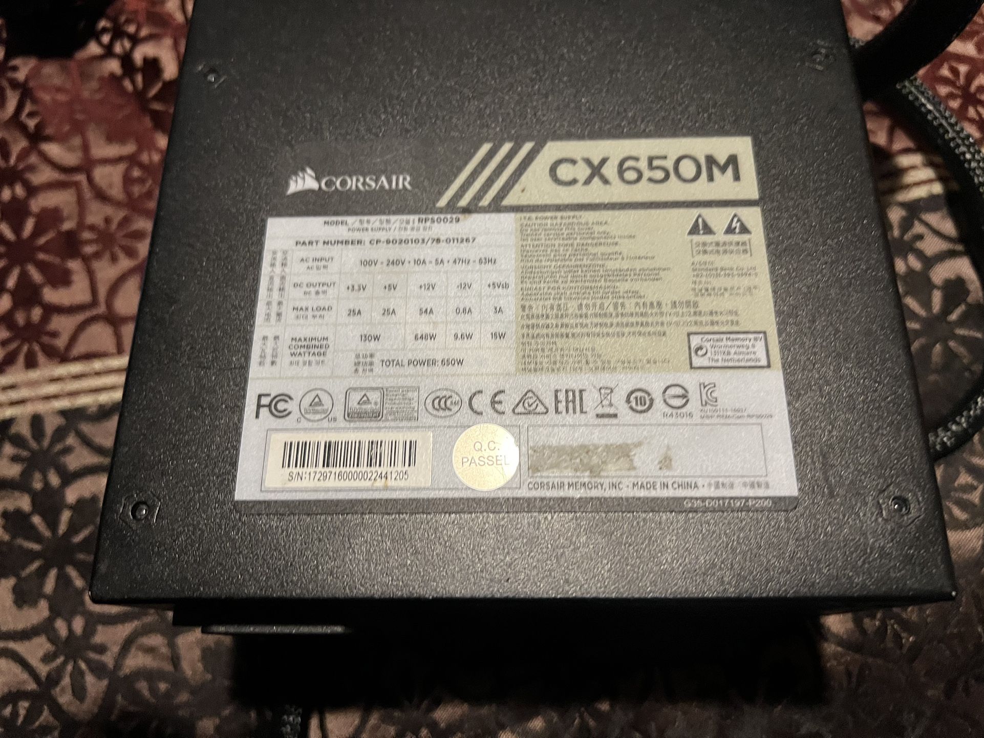 650 Corsair Power Supply
