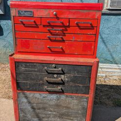 Vintage Vulcan Tools & Matco Tools Rolling Tool Cabinet 
