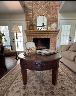 Round wooden table