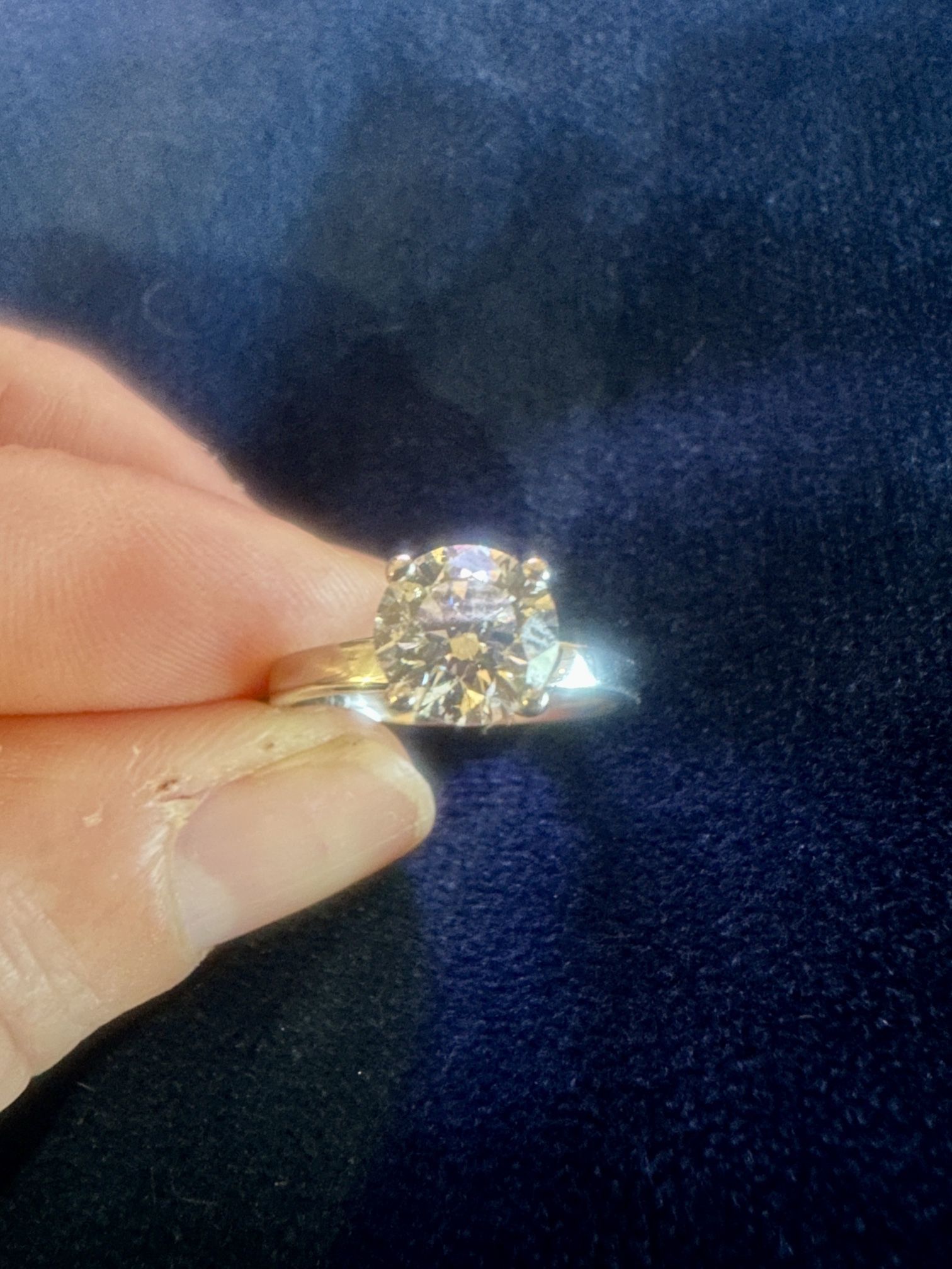 Stunning Natural Diamond Solitaire 1.50 Carats With White Gold Wedding Band