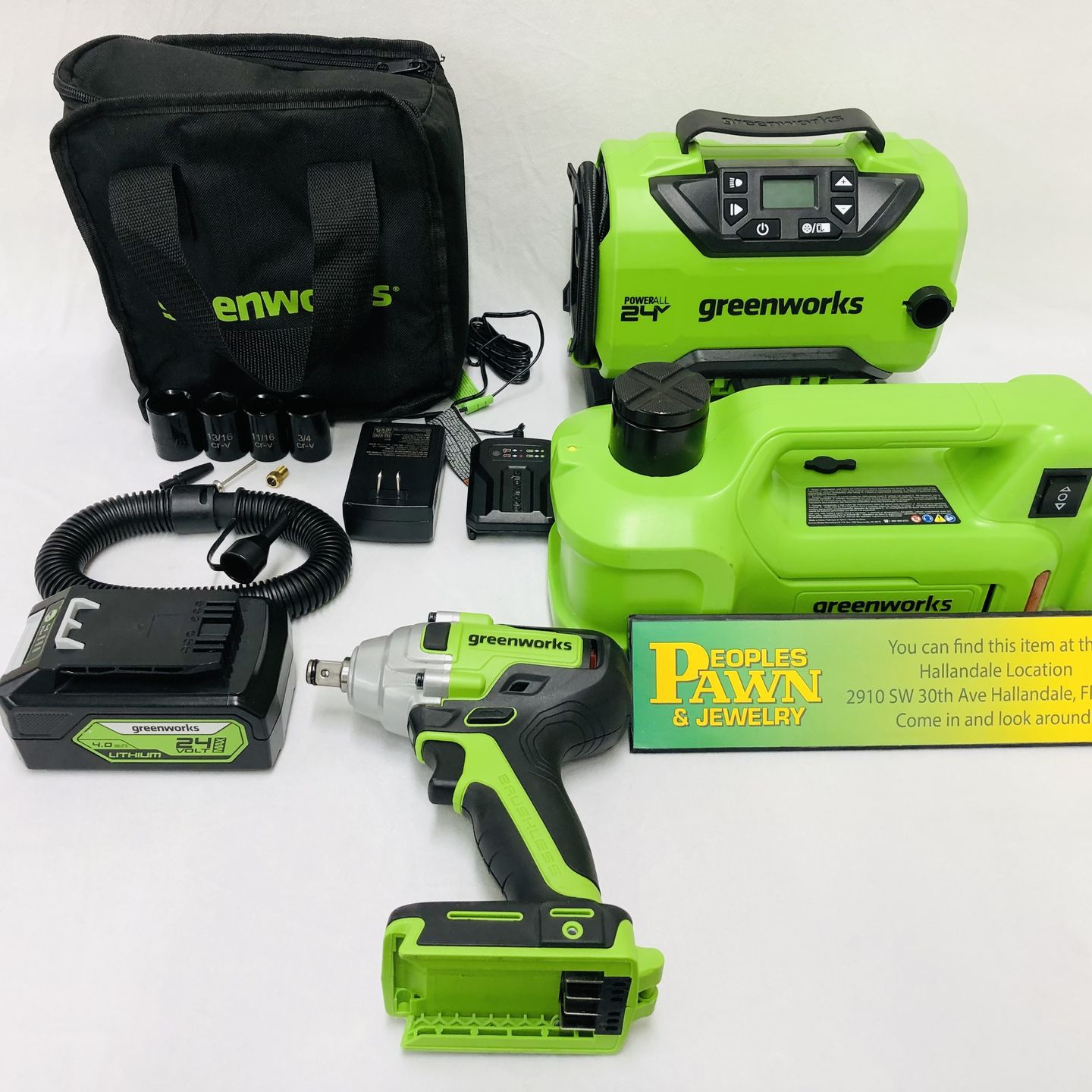 Greenworks 24v Cordless Tire Changing Kit