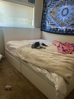 IKEA malm bed frame + drawers- great condition