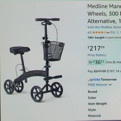 Manual Seated Mobility Knee Scooter Walker 