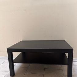 IKEA LACK Black Rectangular Coffee Table Wood Composite With Storage Shelf 35"