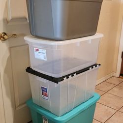 Moving Storage Bins Boxs Totes Containers  - All For $20 - Good Clean Condition 