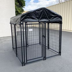 $135 (New) Heavy duty kennel with cover dog cage crate pet playpen (4’l x 4’w x 4.5’h) 