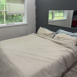 King Size Bed W/ Foam Mattress Topper