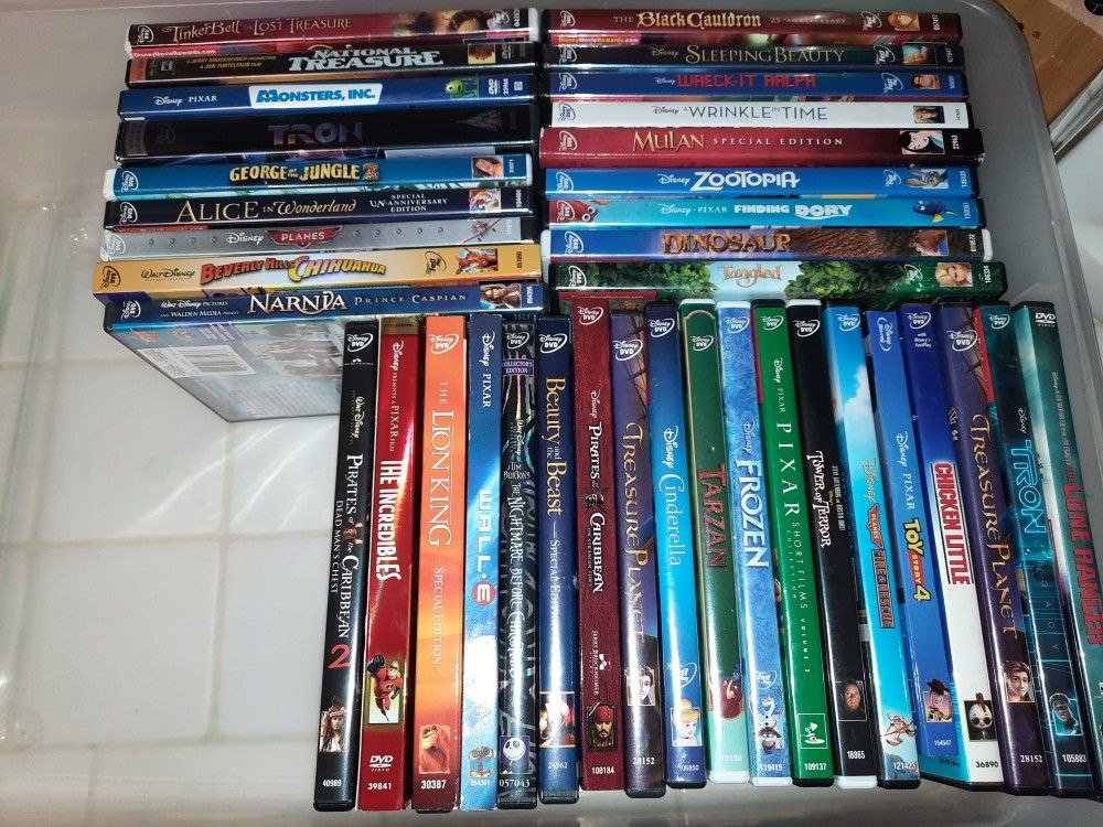 38 Disney Frozen Tron Dory Mulan And More Kids Animated Family DVD Movies Lot