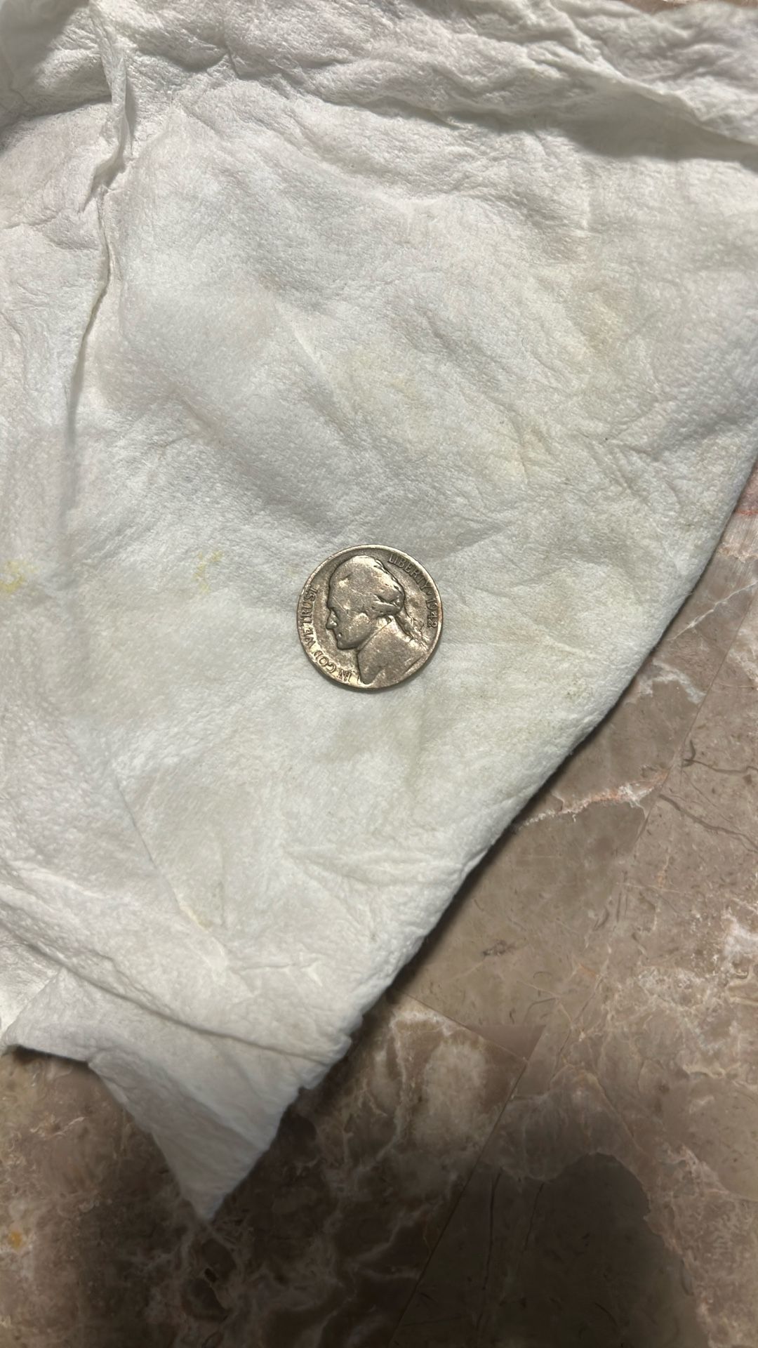 1942 World War 2 Silver Nickle