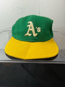Vintage New Era Oakland A’s Pro Model Fitted Hat Green Gold Size 7 1/4