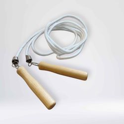 VTG Nylon Swivel Jumprope Wooden Handles Retro Taiwan 8 Ft 80s 90s