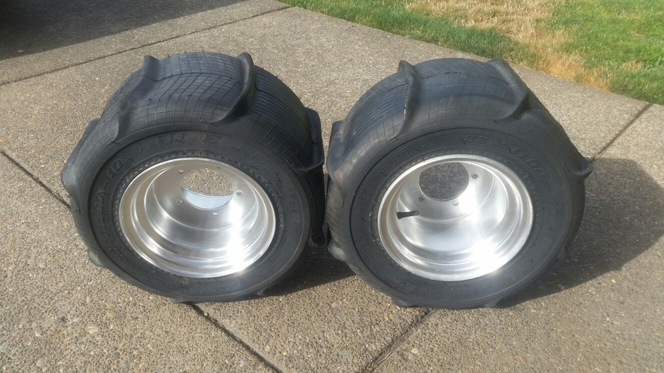 DICO Aluminum ATV Wheels, KENDA Dune Runner 22"x11.00 PADDLE TIRES, EXCELLENT COND.