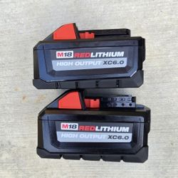 Milwaukee 18v Batteries 5.0 Ah High Output Brand New Price For Both 