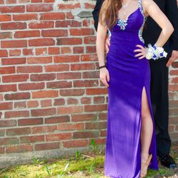 beautiful deep purple prom dress