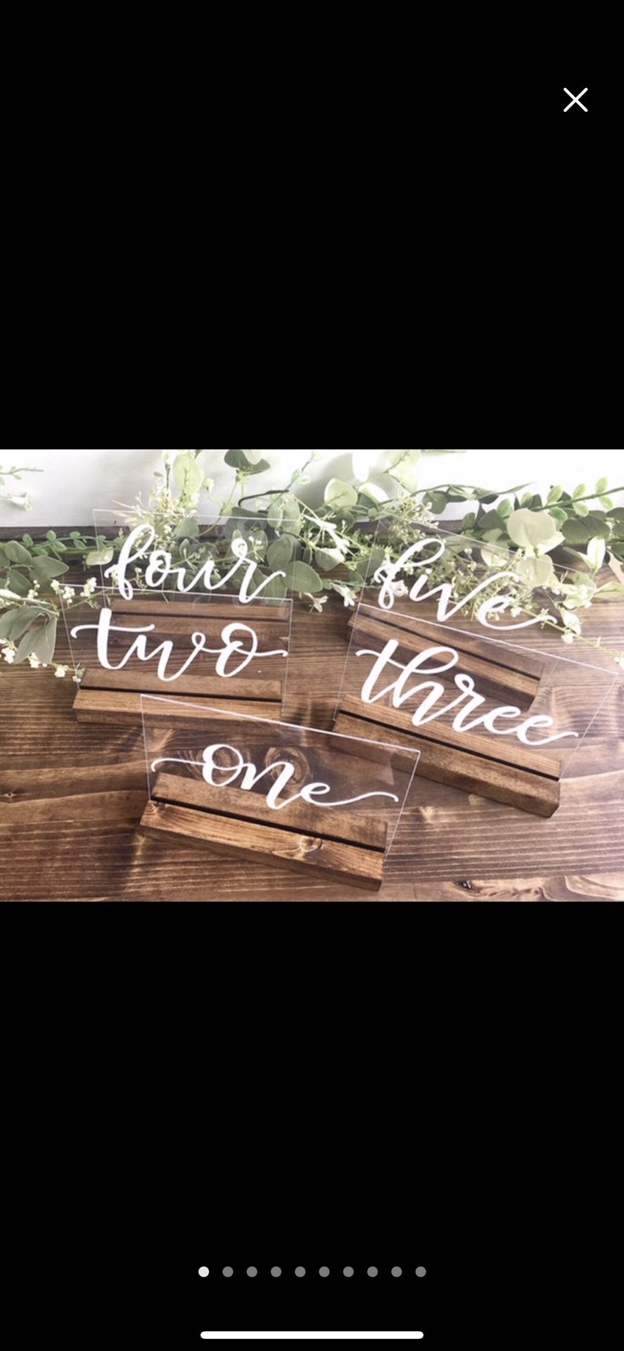 Acrylic clear table numbers