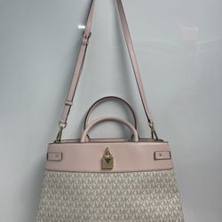 Michael Kors Gramercy Large Logo & Leather Satchel