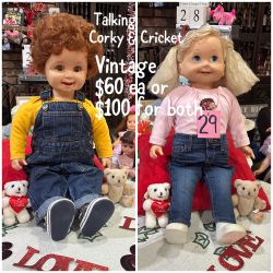 Cricket and Corky talking dolls 